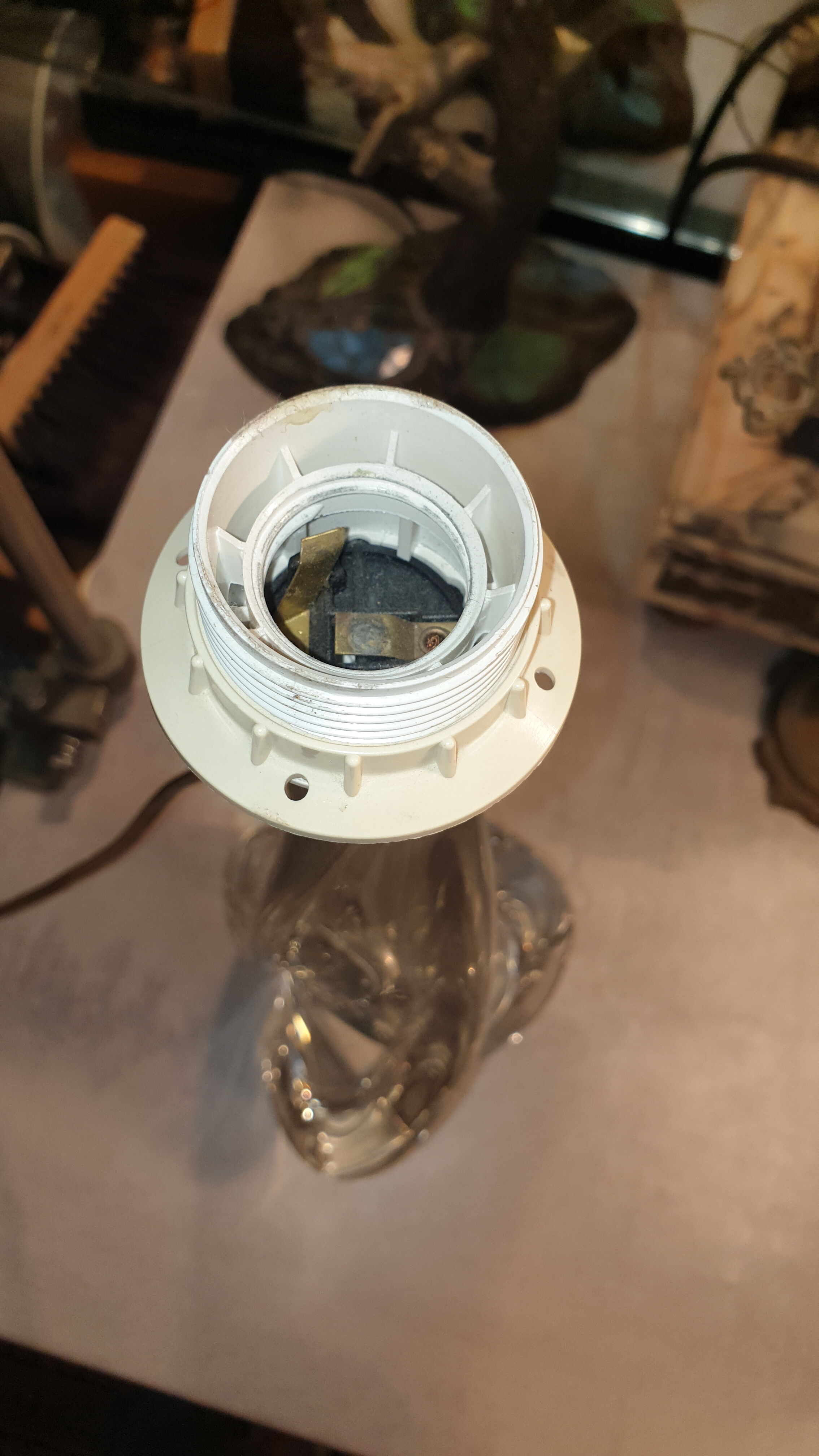 Vintage lamp foot crystal st louis