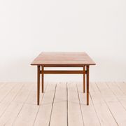 Table à manger extensible en teck avec panneaux cachés, Danemark, années 60
