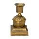 Very original old candlestick, chiseled with its gold patinated foliage