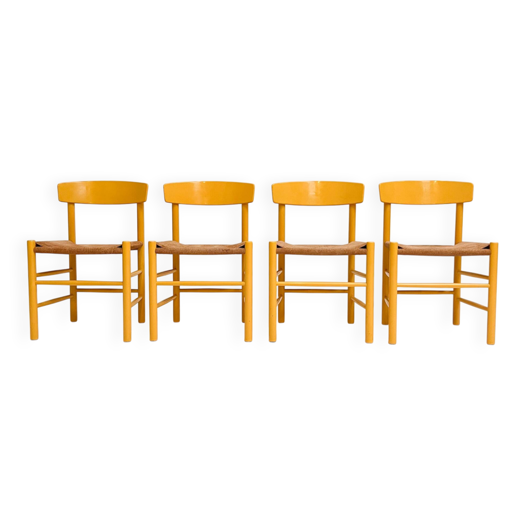 Set of 4 Model J39 chairs by Borge Mogensen for FDB Mobler, 1970s