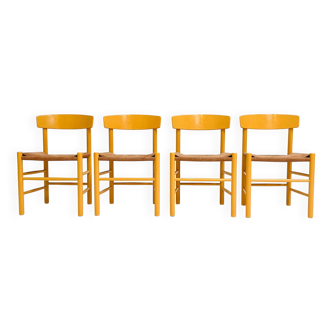 Set of 4 Model J39 chairs by Borge Mogensen for FDB Mobler, 1970s