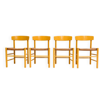 Set of 4 Model J39 chairs by Borge Mogensen for FDB Mobler, 1970s