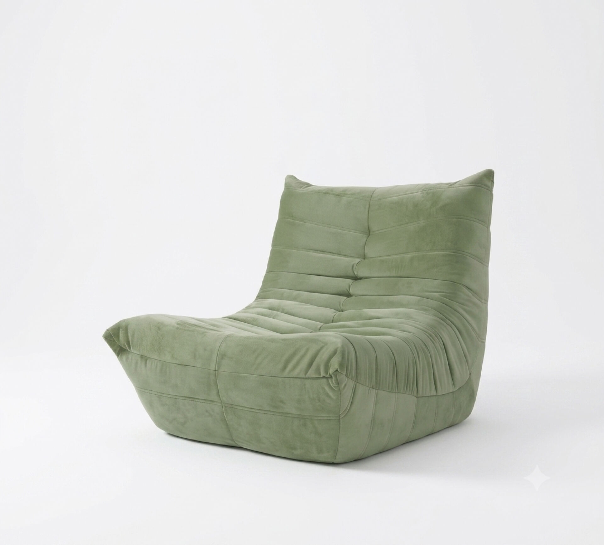 Olive green cotton armchair Togo