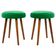 Set of two grass green velvet stools in Mid-Century style, Europe, 1960s.