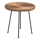 Side table, pedestal table, wicker rattan coffee table 1950-60