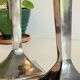Pair of vintage cast aluminum candlesticks