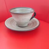 6 cups and saucers in grey/black cawads