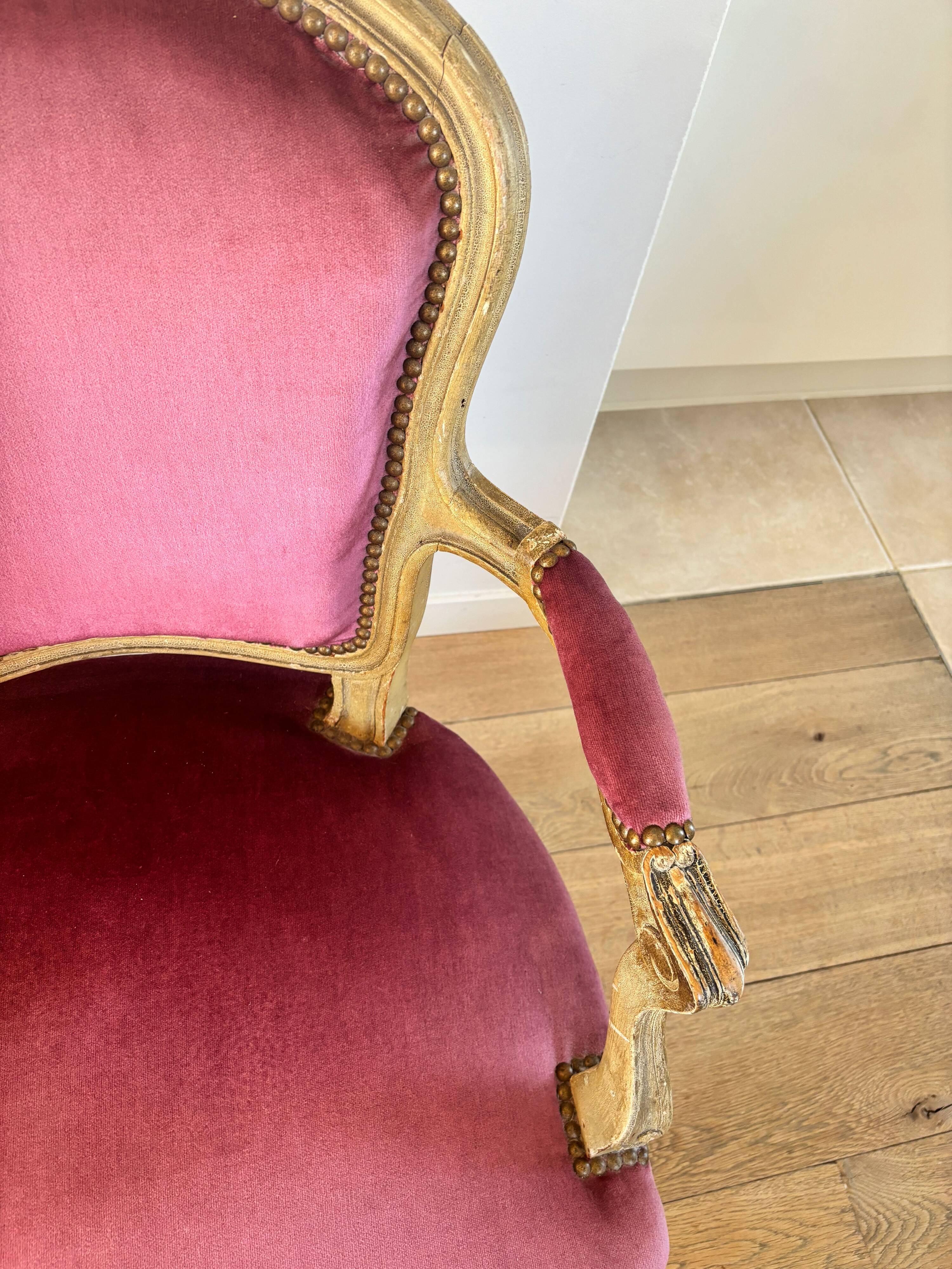 Pair of Louis XV style cabriolet armchairs