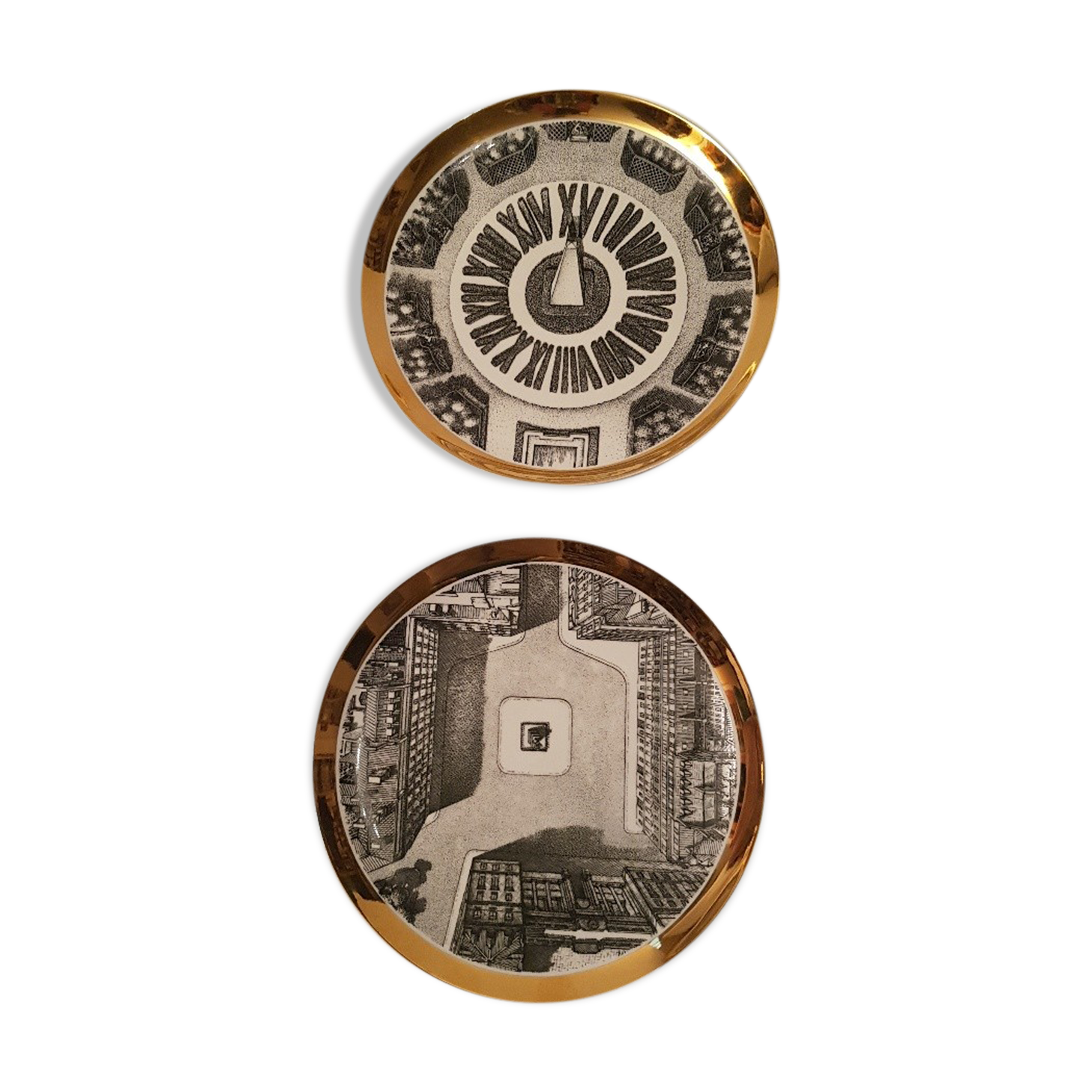 2 fornasetti porcelain plates