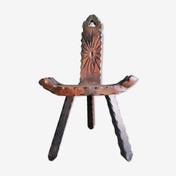 Mountain chair in carved wood 1950
