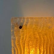 Pair of vintage sconces, molded frosted glass, Murano Italy 1970
