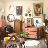 Art Deco chest of drawers and terracotta