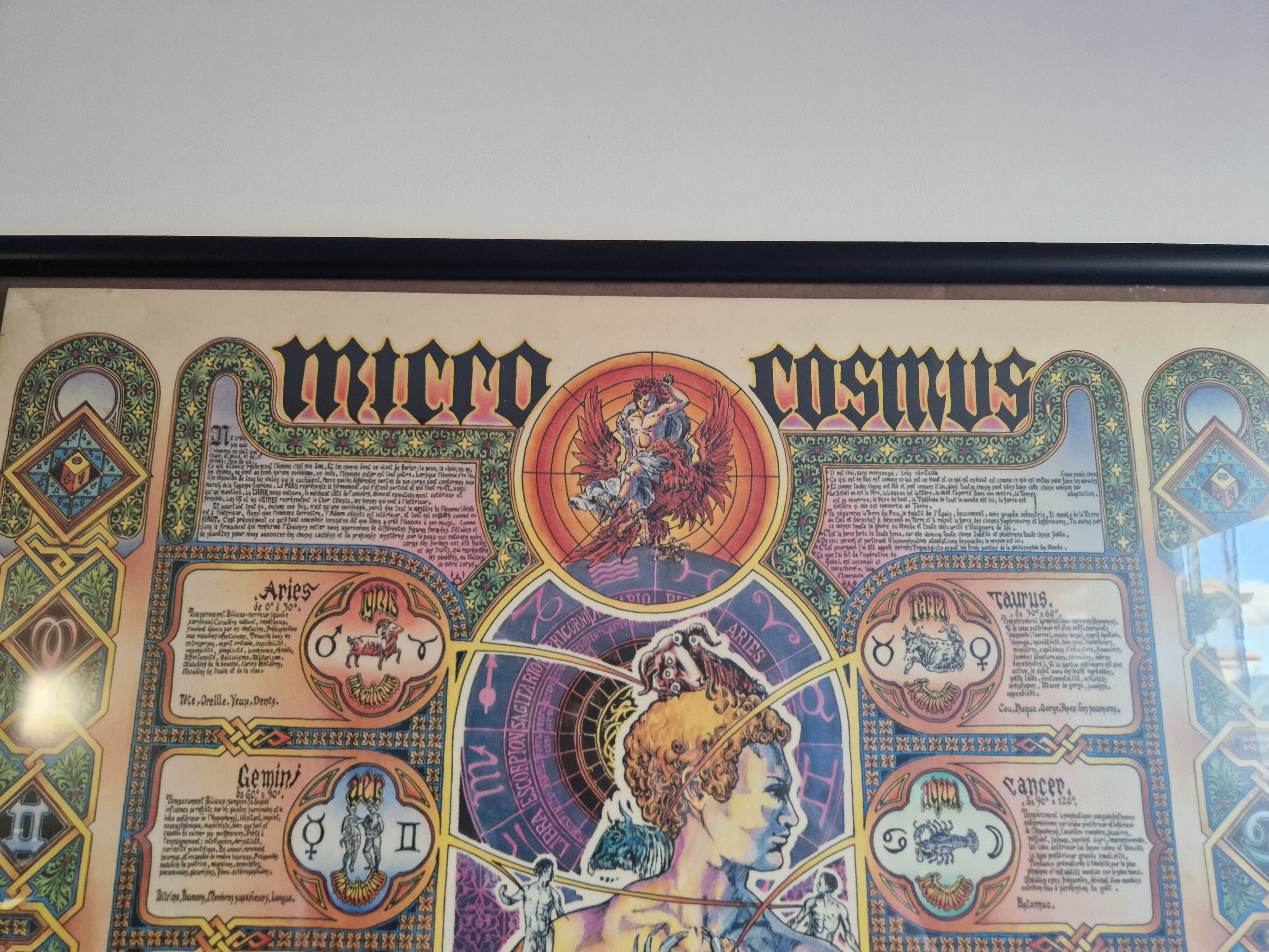 Original esoteric poster "Micro Cosmus" by Giovanni Tavaglione 1982