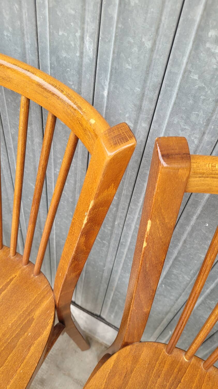 Set of 5 antique signed Baumann bistro chairs
