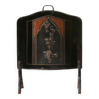 19th Century black Art Nouveau Fire Screen, Belgium