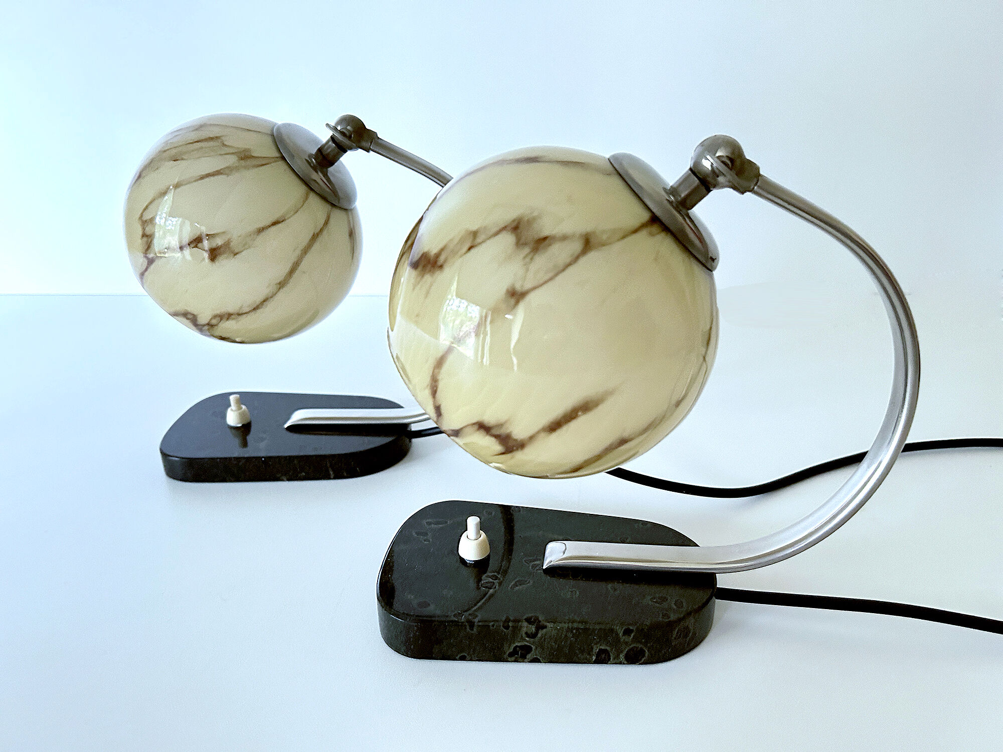 Pair of bauhaus art deco lamps 30s