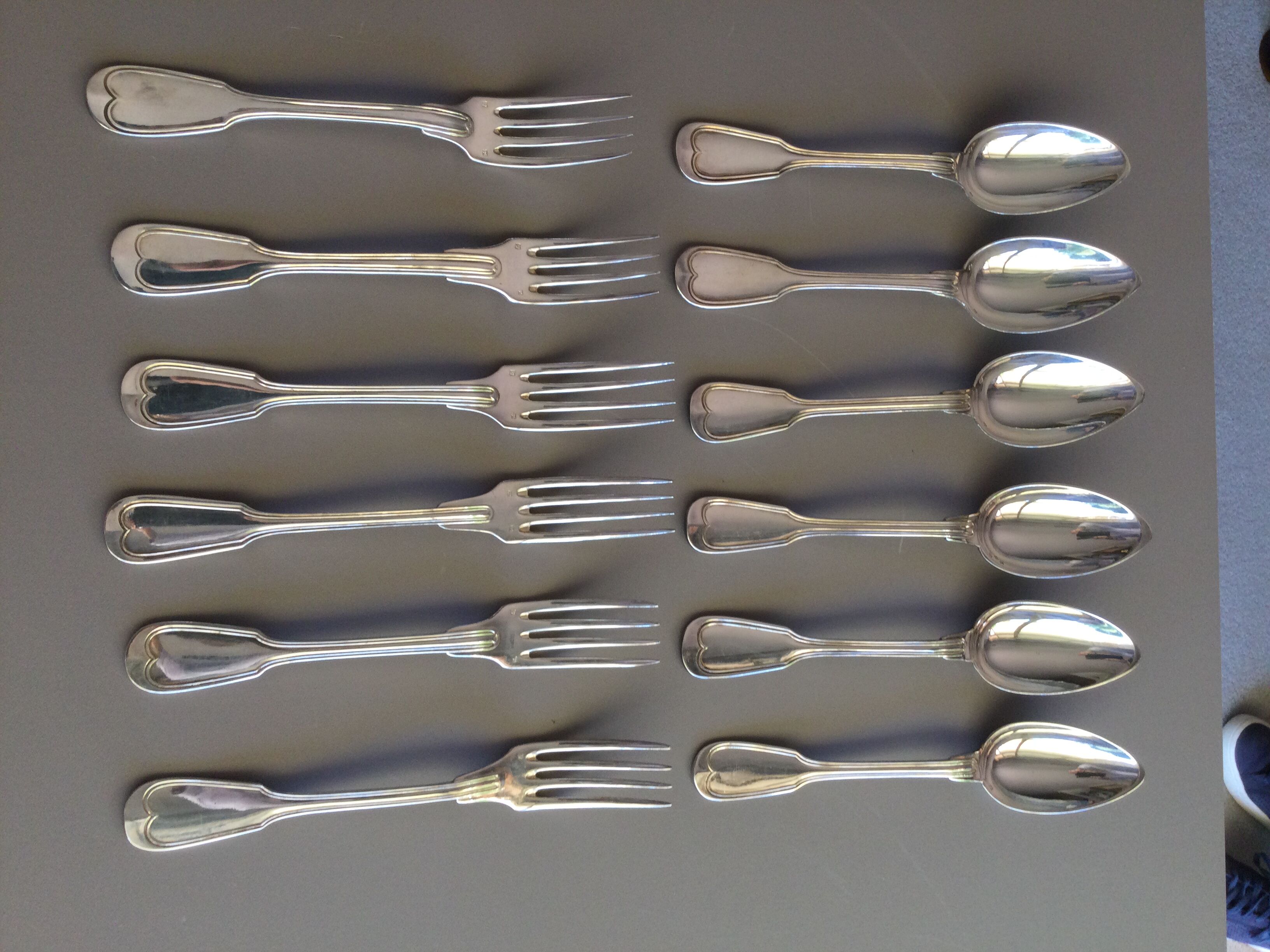 Silver metal cutlery