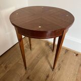 Table bois marqueterie pieds dorés