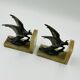 Art Deco Paradise Bird Bookends in Onyx