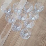 10 vintage cut glass water glasses