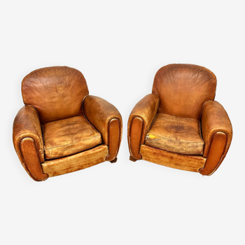 Paire de fauteuils club