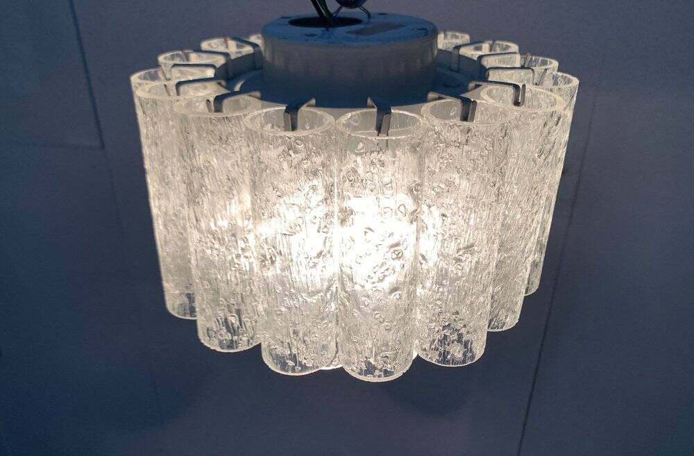 Lampe Plafonnier en Verre Allemande du Milieu du Siècle par Doria Leuchten, années 1960