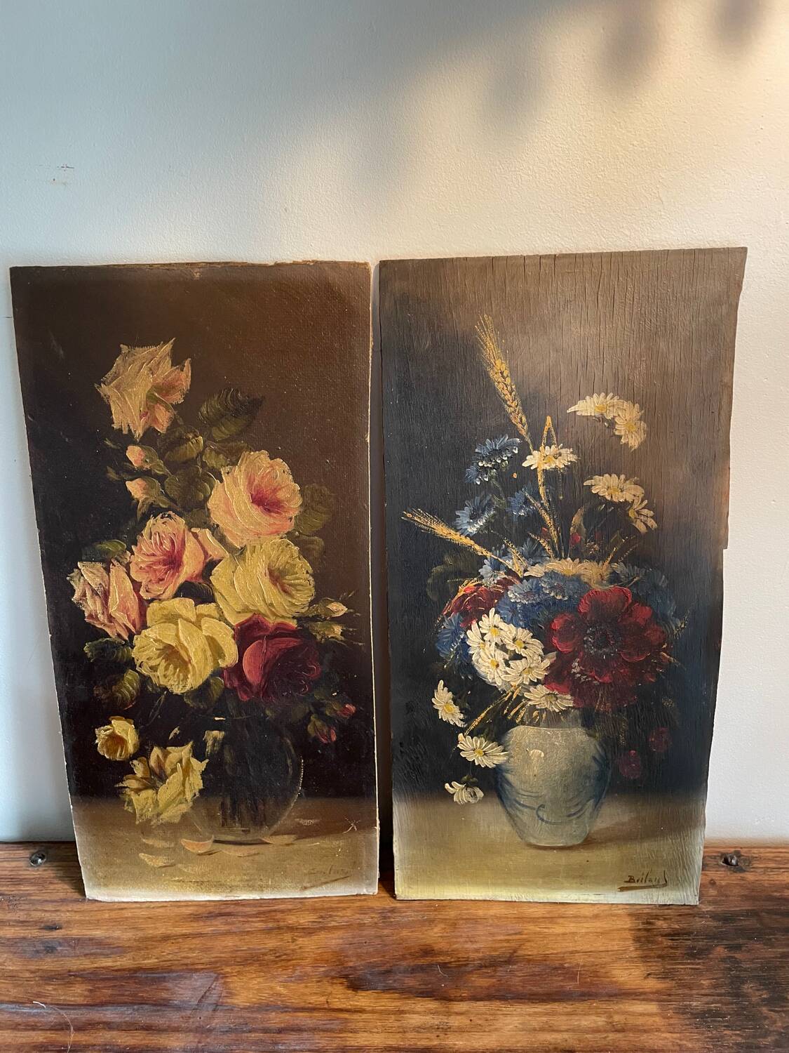 Two oil paintings on panels