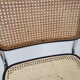 Set of 4 tubular frame and cane cantilever dining chairs Breuer Marcel italy, 1970s