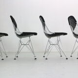 "DKR-2" Set of 4 Wire Chairs 'Bikini' by Eames for Herman Miller, 1960