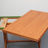 1950s coffeetable in cherrywood, adjustable in height