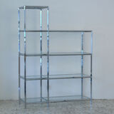 Etagère bibliothèque Vitra modulable chrome et verre