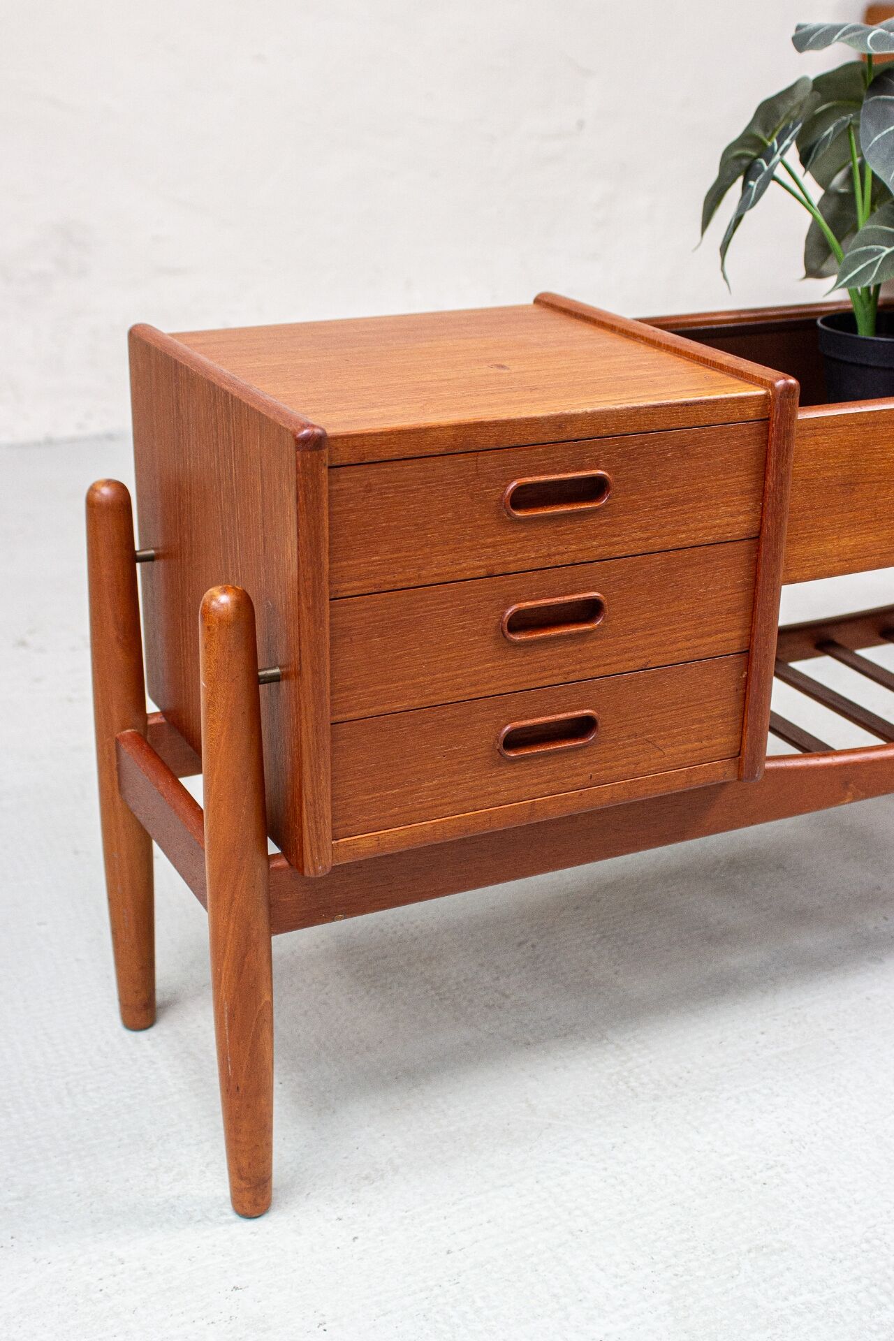 Arne Wahl Iversen plant bench chest of drawers vintage teak Danish 60s
