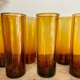 6 amber Long Drink glasses