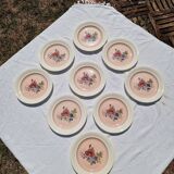9 assiettes plates en porcelaine villeroy et boch modele 1584 25 cm