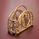Vintage bamboo and wicker magazine rack