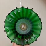Vintage green glass tulip pendant light
