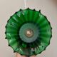 Suspension tulipe vintage en verre vert