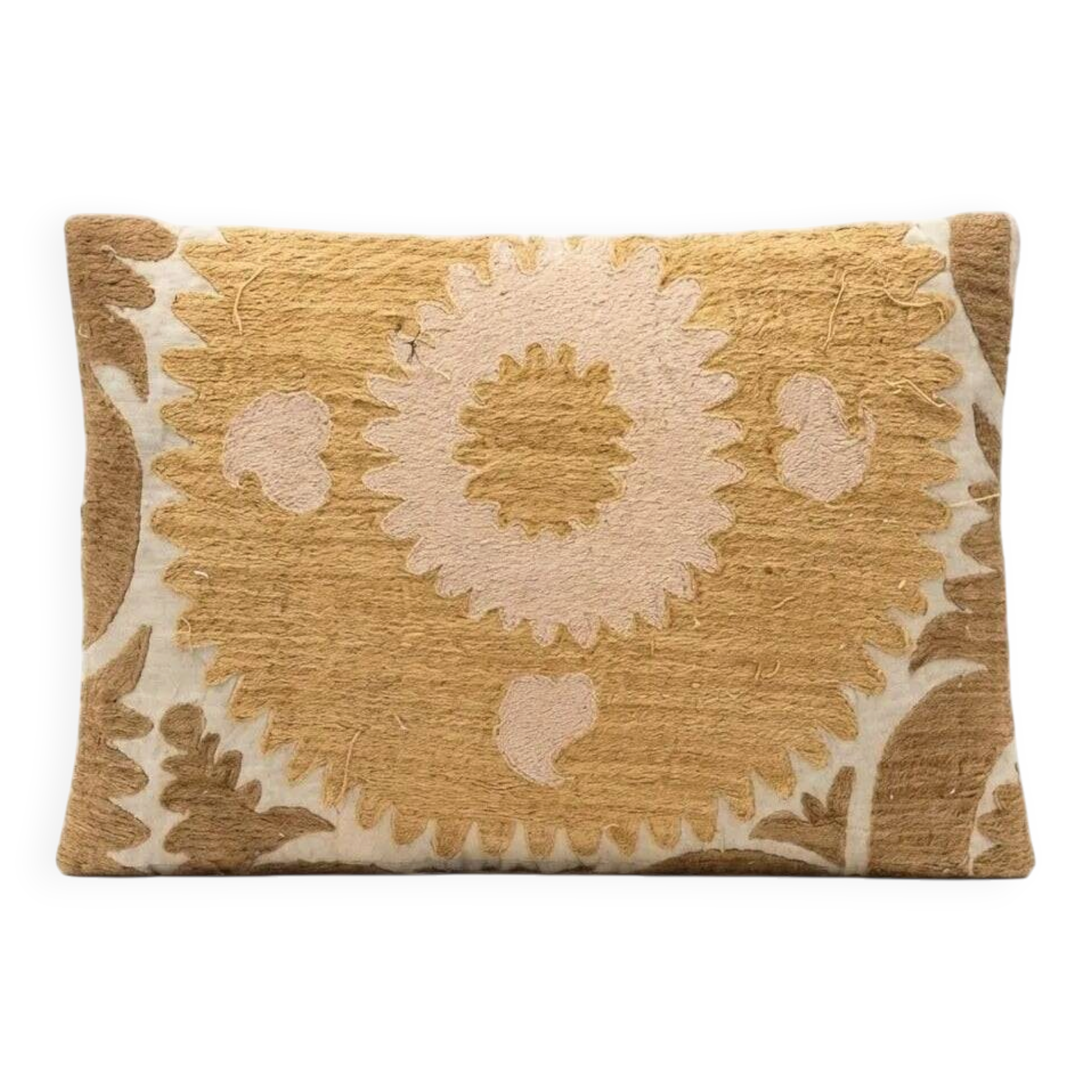 Housse de coussin brodée vintage 41x61 cm