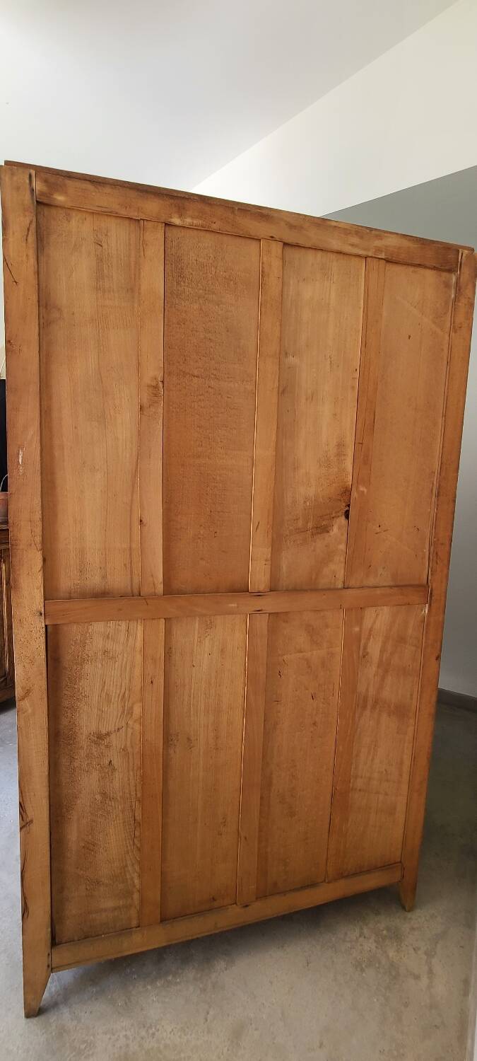 Old Parisian wooden linen wardrobe