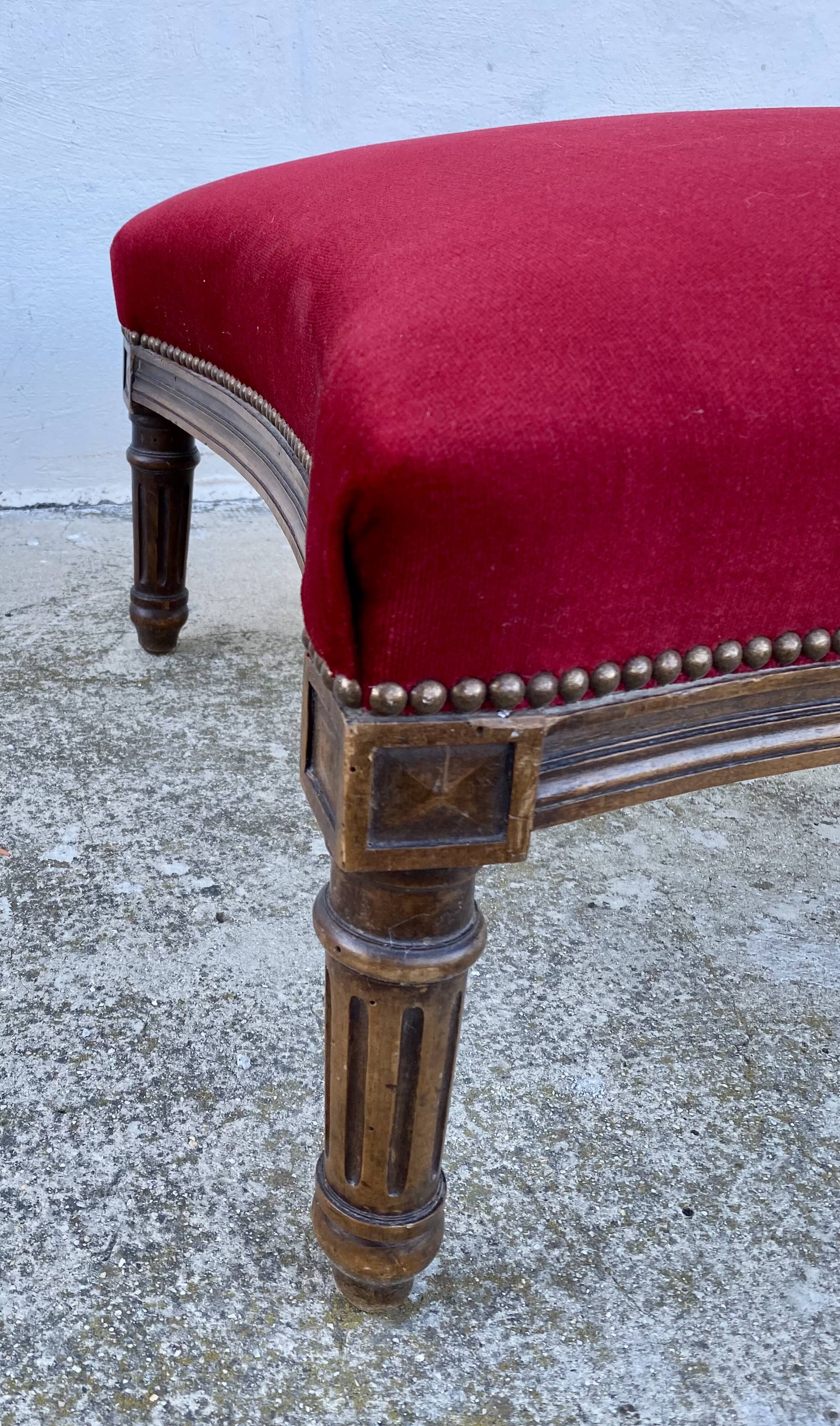 19th century two-seater pouf/footstool
