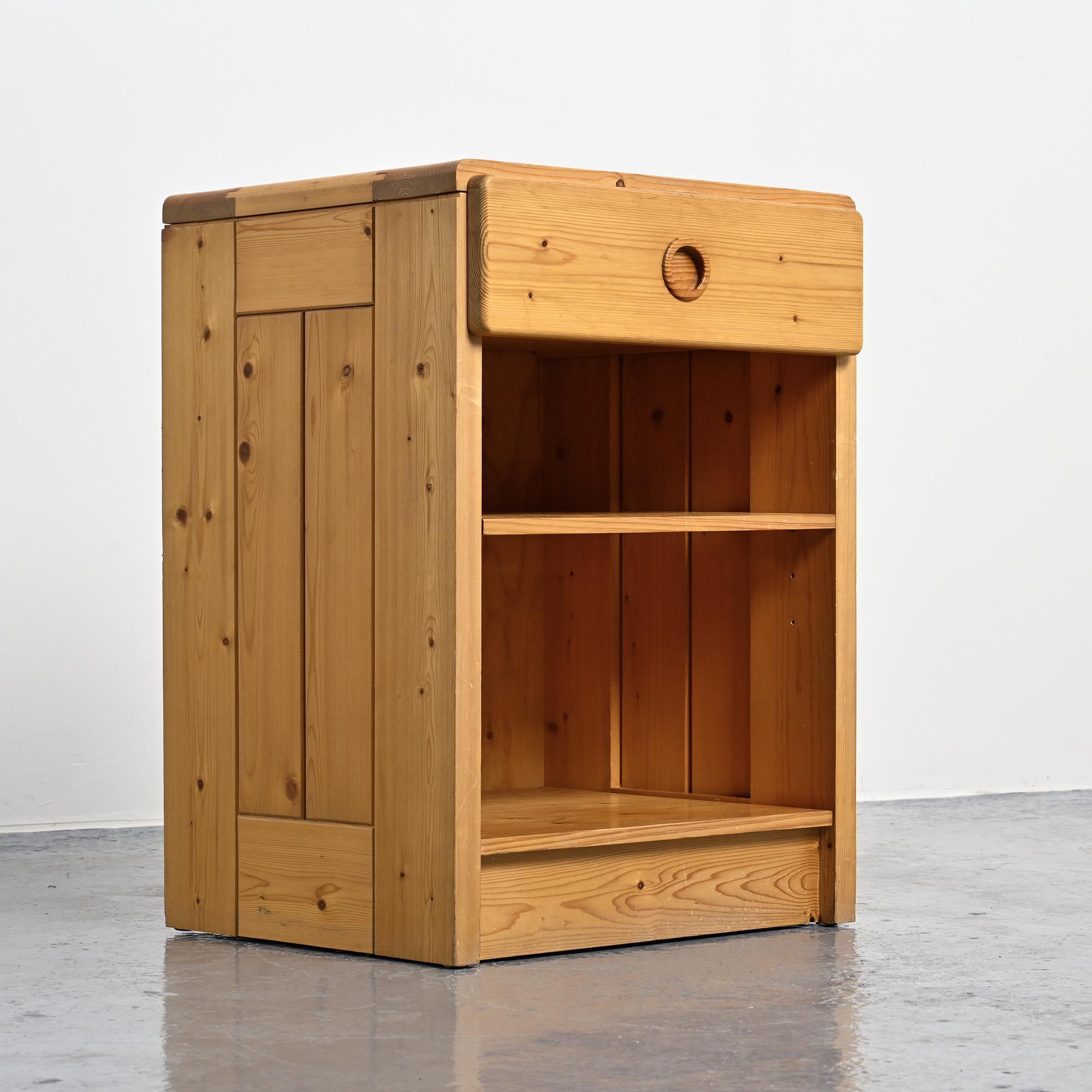 Nightstand made of solid pine, circa 1975.