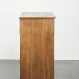 Large antique English blonde oak chest of drawers from the 18th century