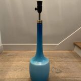Lampe scandinave verre bleu et laiton (Holmegaard Danemark)