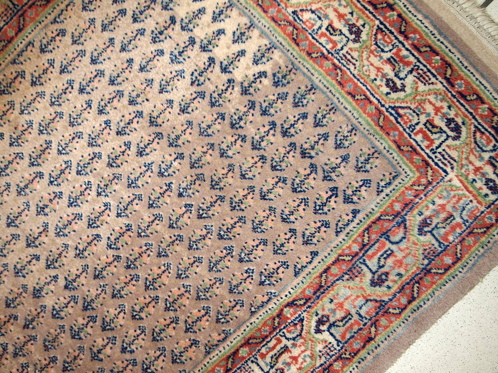 Tapis Vintage Seraband Indien en Laine (74cm x 301cm), Années 1970