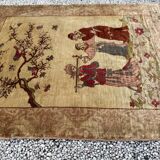 Signed Istanbul silk rug, circa 1920