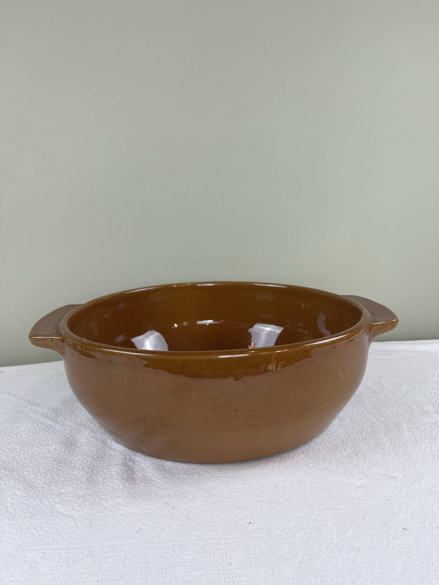 Large glazed terracotta salad bowl