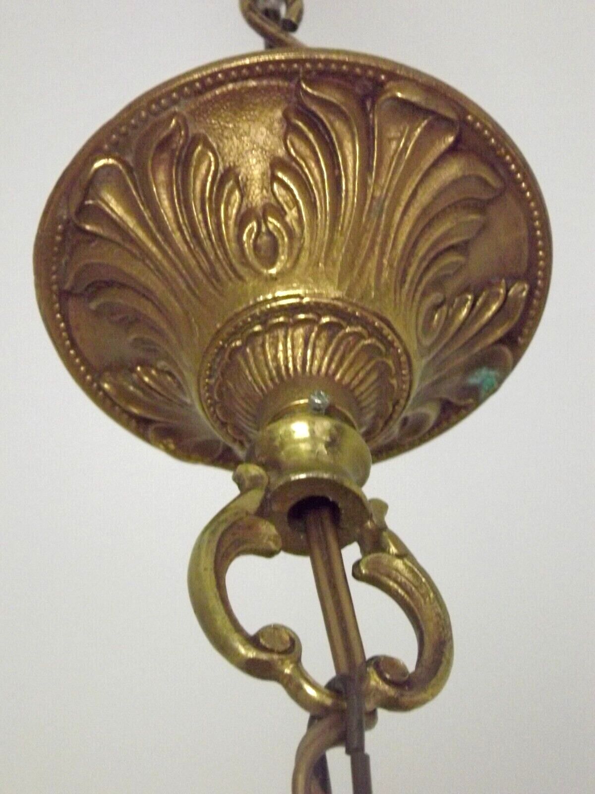 French vintage heavy brass 6 light empire style chandelier