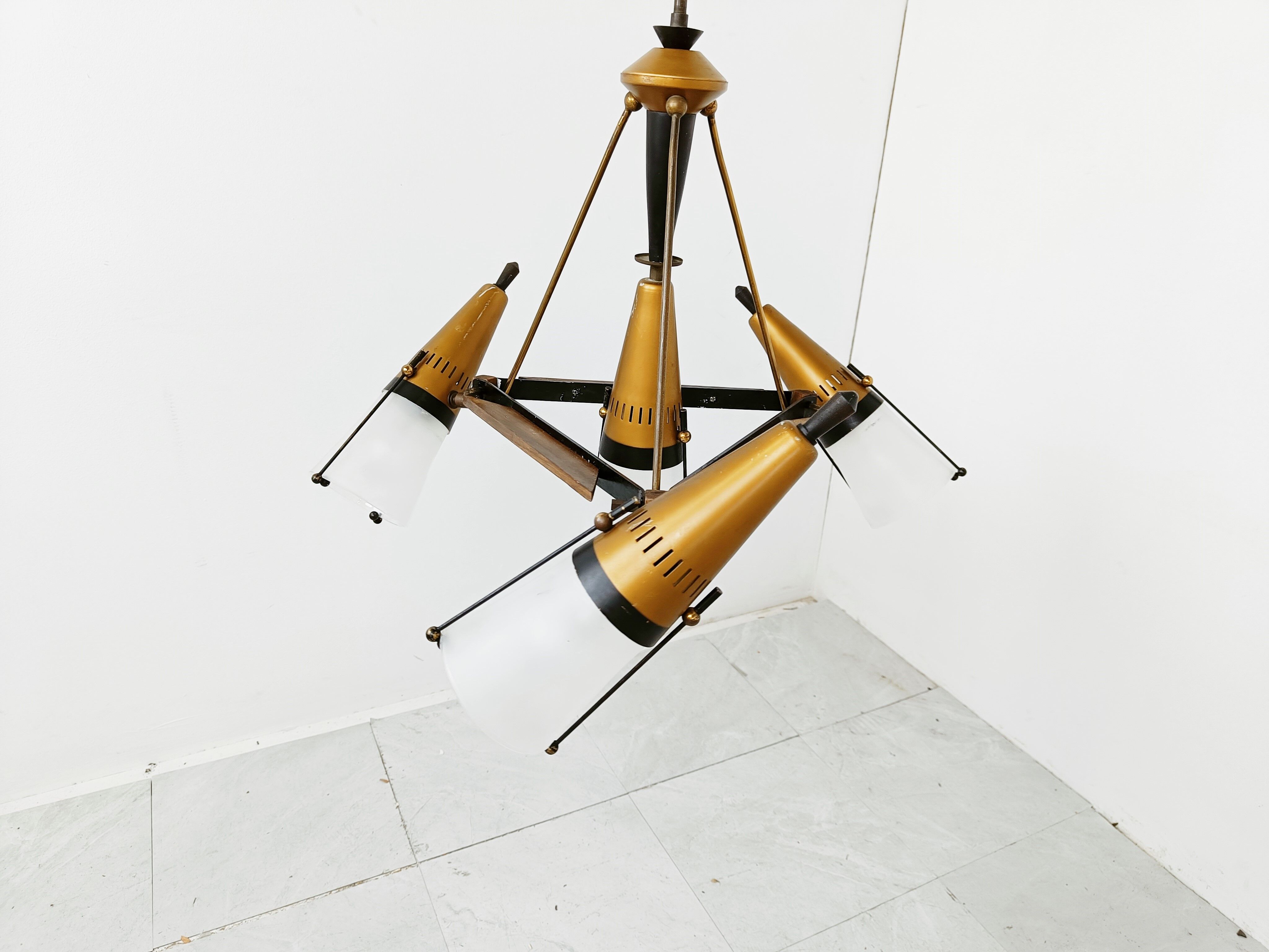 Mid century chandelier by Oscar Torlasco, 1950s