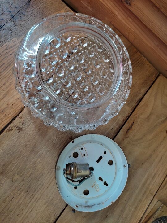 Original ceiling lamp molded glass globe year 50 19 flea marketspritdantan