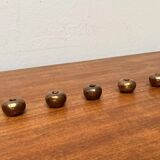 Brutalist Mid-Century Candle Holder in Bronze, 1960s, set of 6